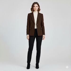 Pierre Cardin 1970s Notched Lapels Single-Breasted Jacket Chocolate Sz 80A IT4